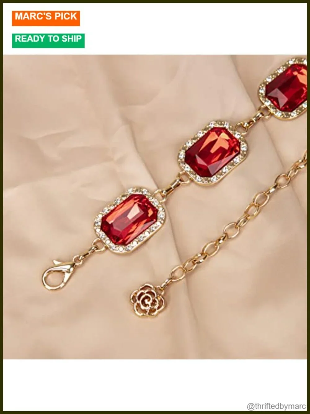 Green Glass Diamond Chain Belt - Metal Western Style Dress Belt
